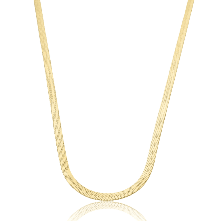 Colares, Correntes e Gargantilhas — COLAR FITA LAMINADA LISA - BANHO OURO 18K