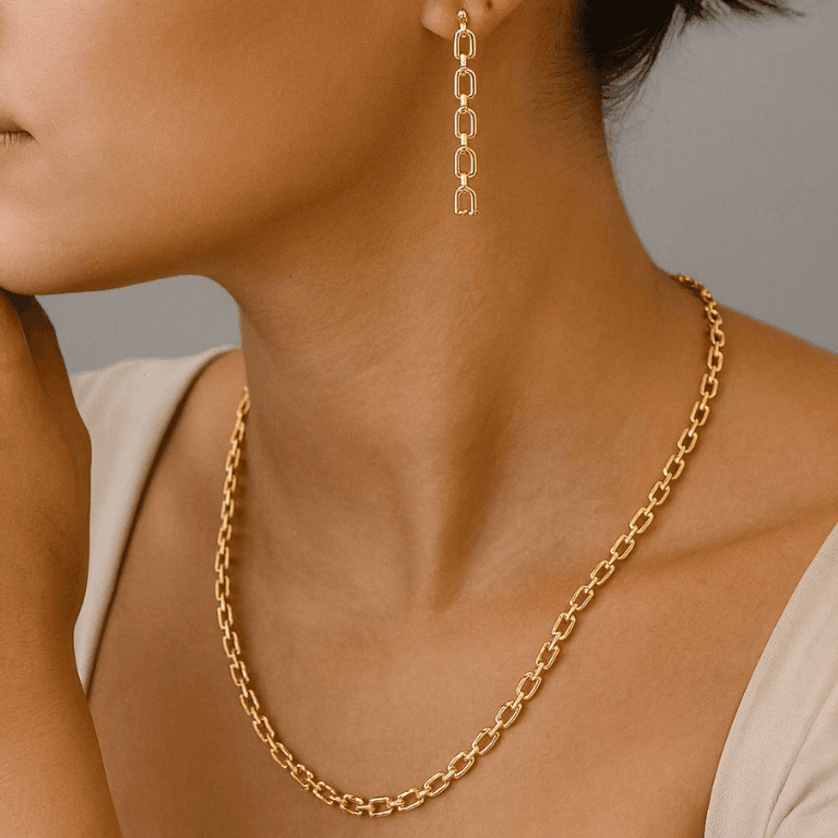 Colares, Correntes e Gargantilhas — CORRENTE ELOS FECHADOS - BANHO OURO 18K