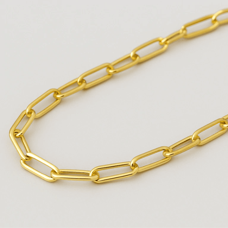 Colares, Correntes e Gargantilhas — GARGANTILHA ELO CARTIE - BANHO OURO 18K