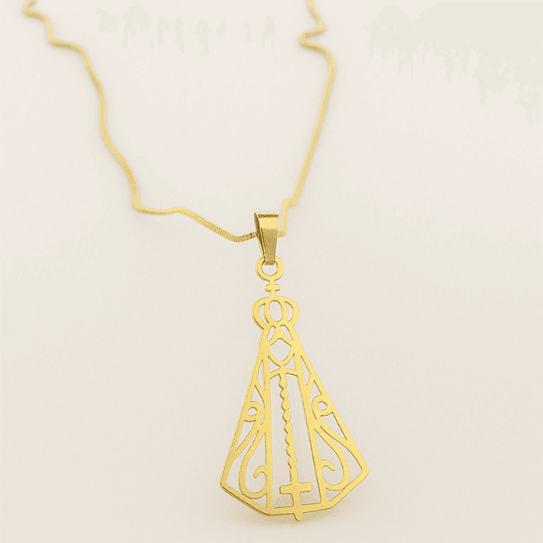 Correntes — PINGENTE NOSSA SENHORA VAZADO - BANHO OURO 18K