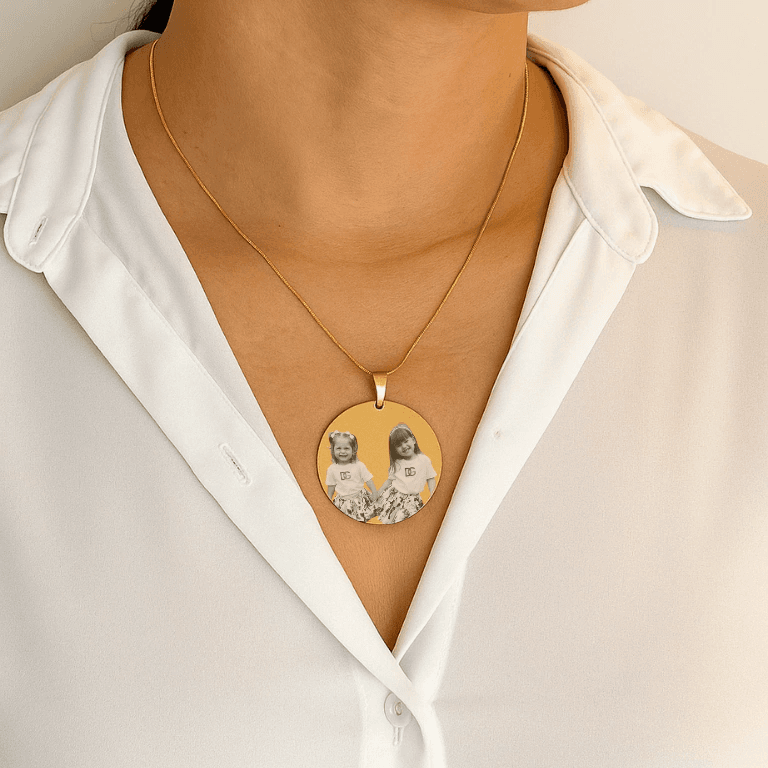 Personalizados — COLAR PERSONALIZÁVEL REDONDO - BANHO OURO 18K