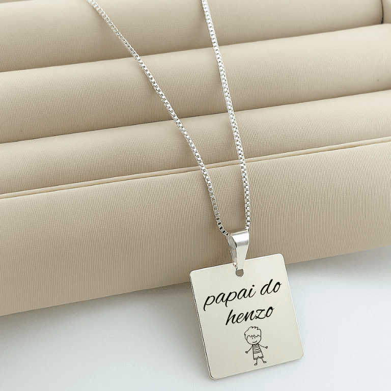 Personalizados — COLAR PERSONALIZÁVEL COM ESCRITA - BANHO OURO 18K