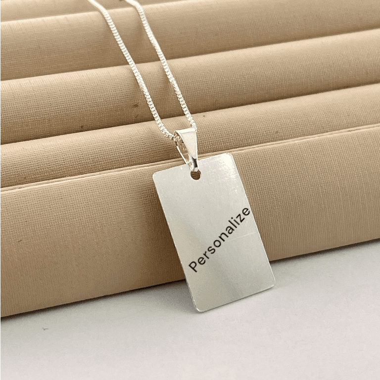 Personalizados — COLAR PERSONALIZÁVEL QUADRADO - BANHO OURO 18K