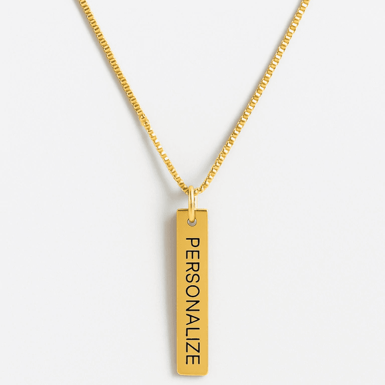 Personalizados — COLAR PERSONALIZÁVEL PLAQUINHA SPOTIFY OU NOME - BANHO OURO 18K