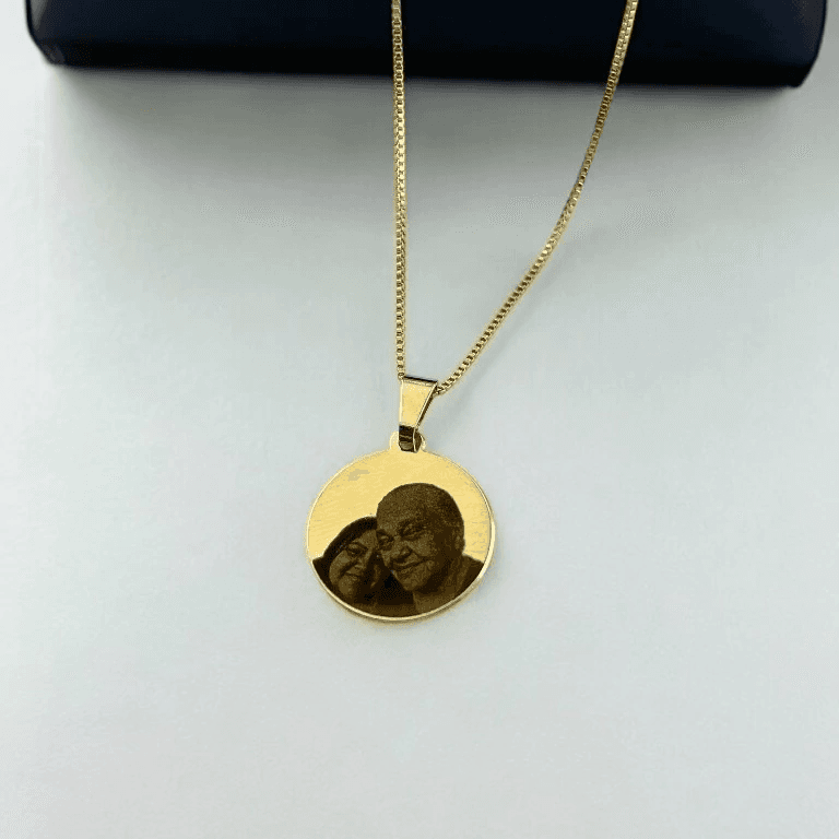 Personalizados — PINGENTE PERSONALIZÁVEL REDONDO - BANHO OURO 18K