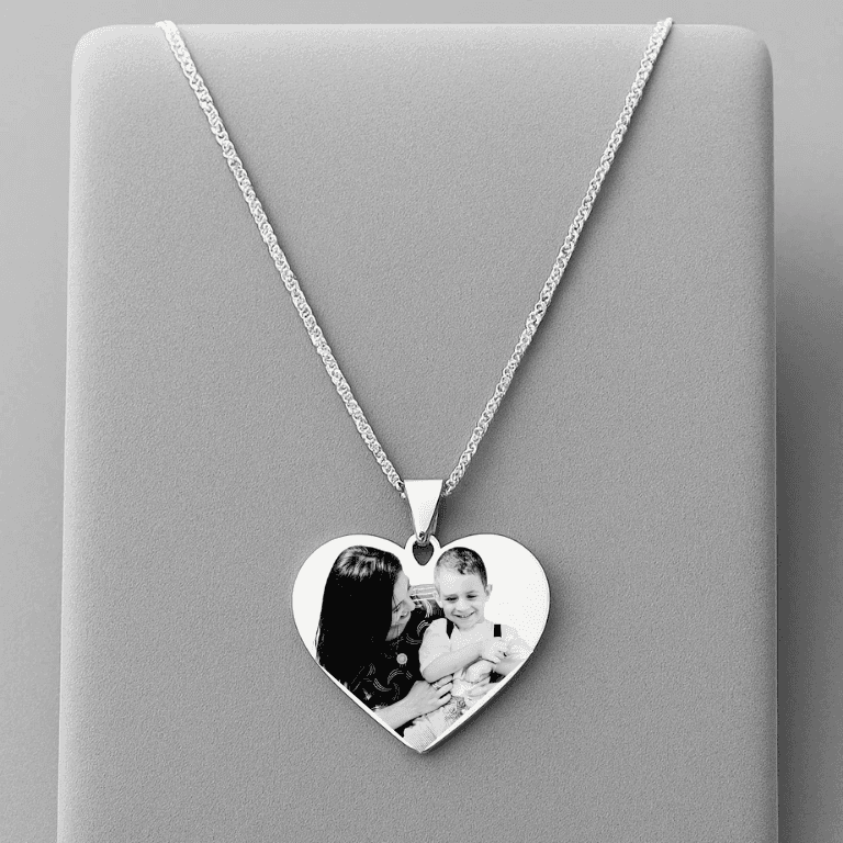 Personalizados — COLAR PERSONALIZÁVEL CORAÇÃO - BANHO PRATA