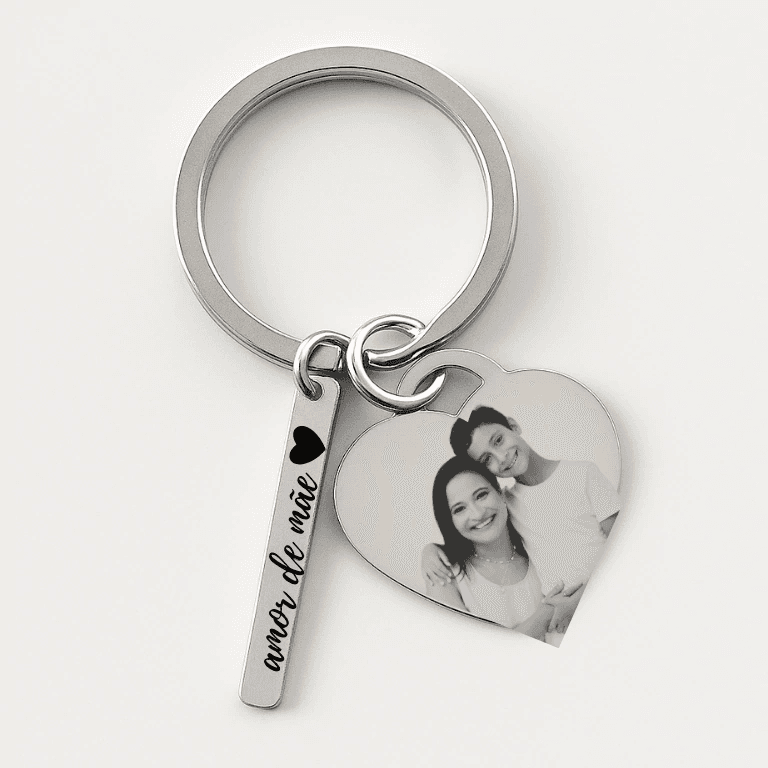 Personalizados — CHAVEIRO PERSONALIZÁVEL DUAS GRAVAÇÕES - AÇO INOXIDÁVEL