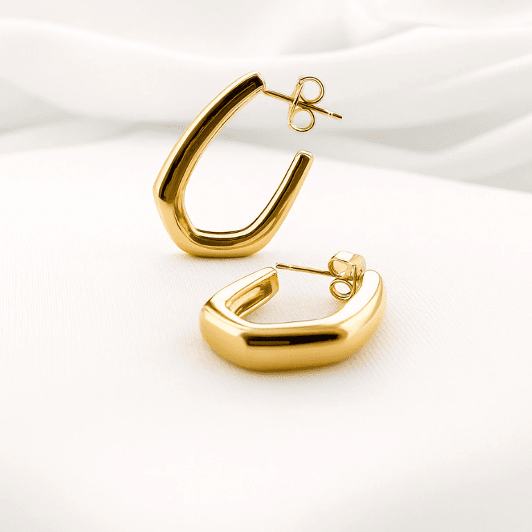 Brincos de Argola — BANHO OURO 18K - BRINCO MEIA ARGOLA - PEQUENO