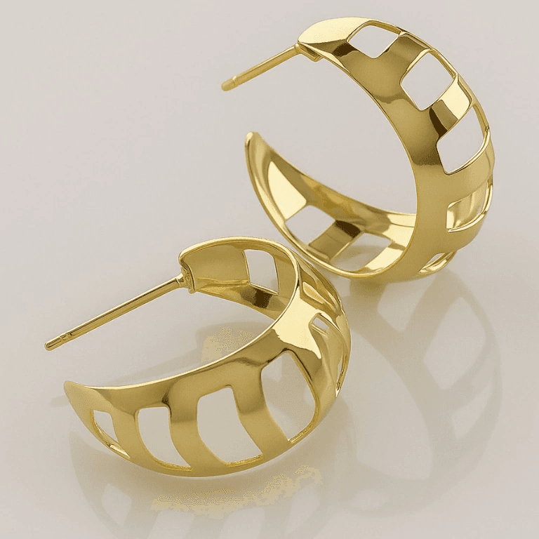 Brincos de Argola — BANHO OURO 18K - BRINCO ARGOLA VAZADO - PEQUENO