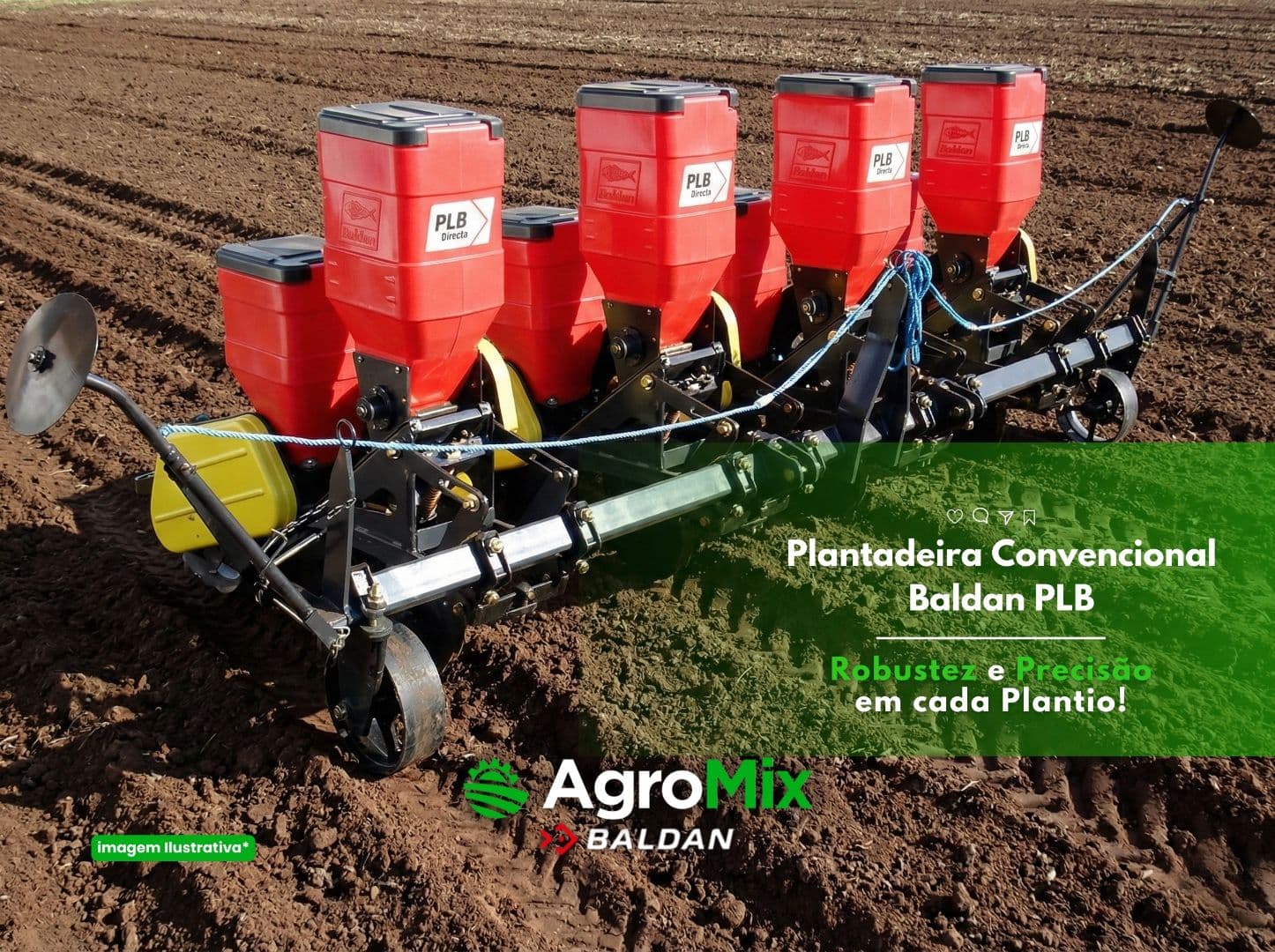 Plantadeira Baldan Modelo PLB 6x4400 Roda Ferro Plantio Convencional — default