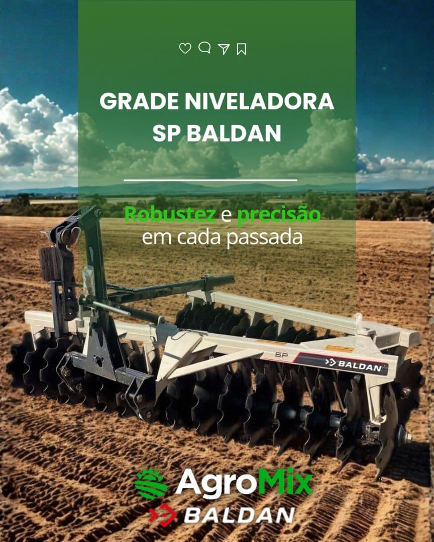 Grade Niveladora de Arrasto Baldan - Modelo SP 32x22x4,50mm - Super Peixe - ESP. 175mm — default