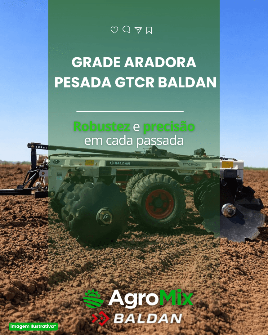 Grade Aradora Pesada Baldan Modelo GTCR 12x32x9,00mm rodado simples 750x16 - Espaçamento 340mm — default