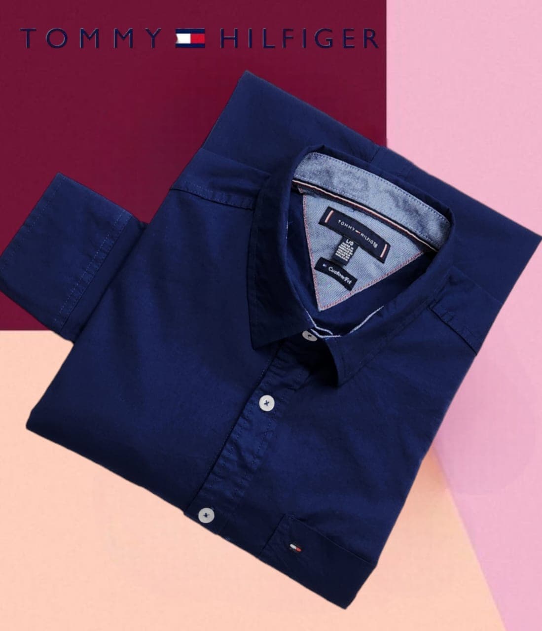 Camisa Tommy Hilfiger manga larga — AZUL MARINO - M