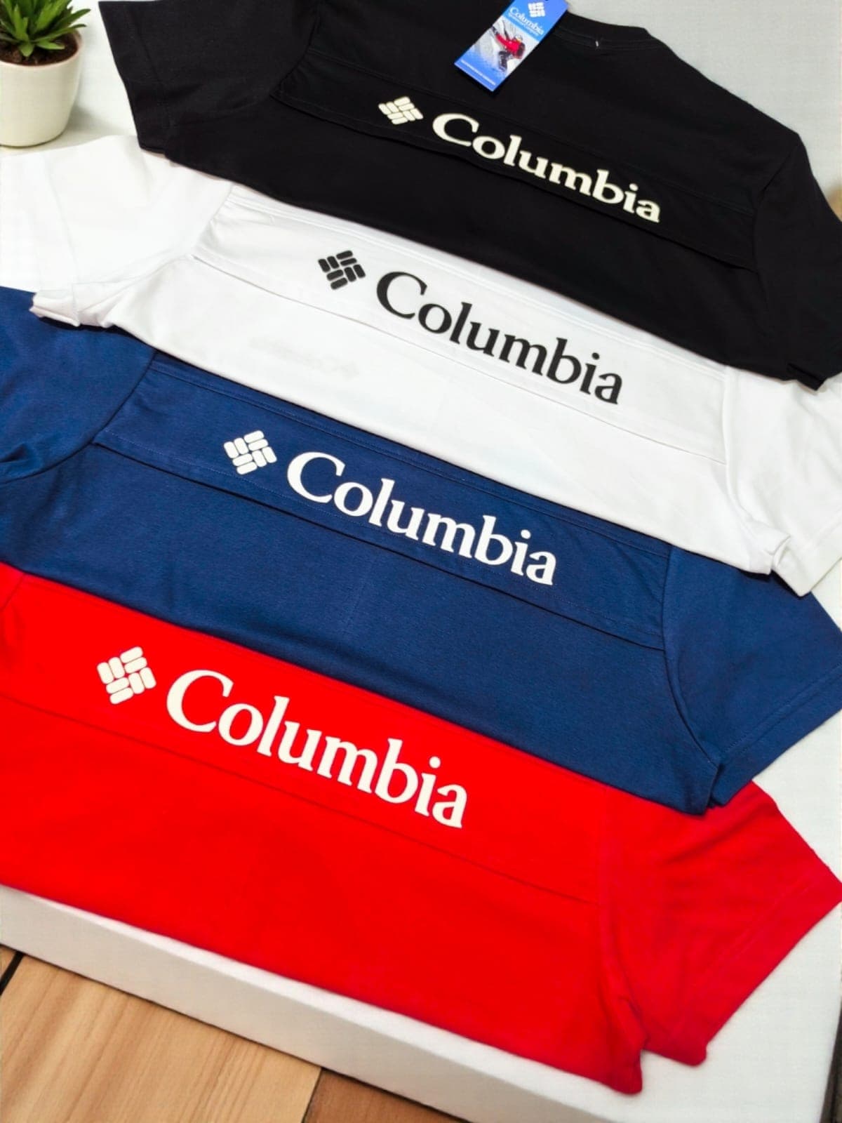 Polo Cuello Redondo Columbia de algodon JERSEY con respirador — BLANCO - M