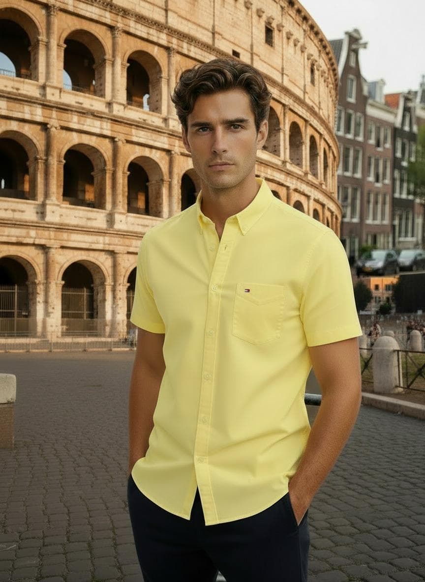 Camisa manga corta Tommy Hilfiger — AMARIILLO - S