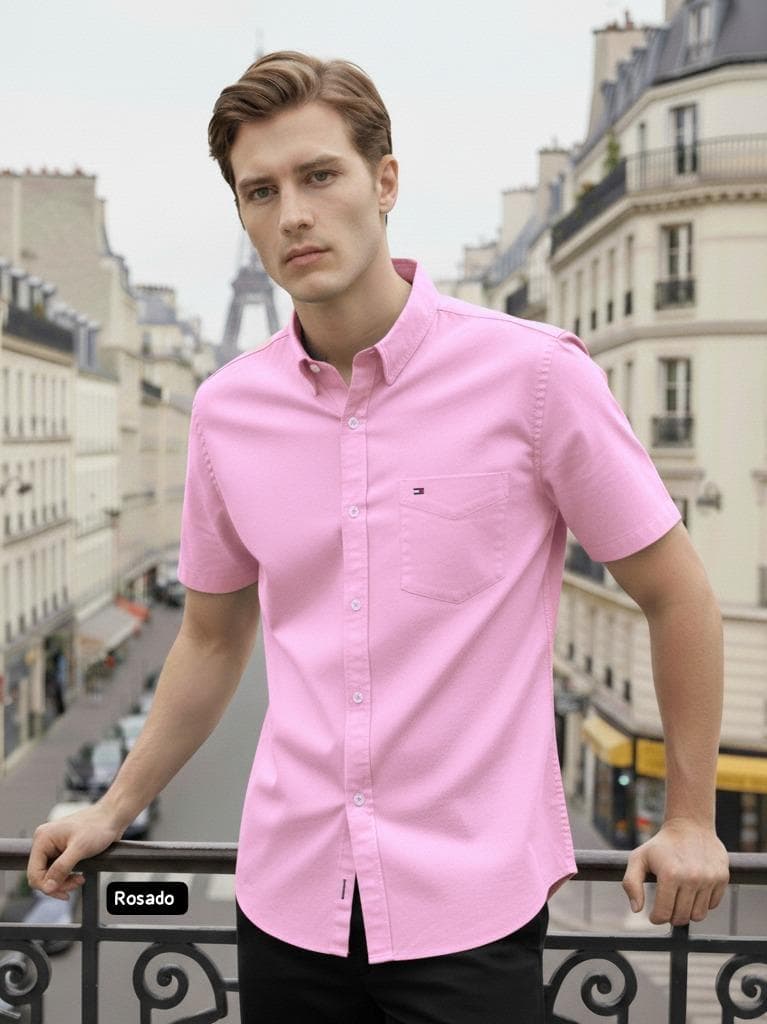 Camisa manga corta Tommy Hilfiger — ROSADO - S