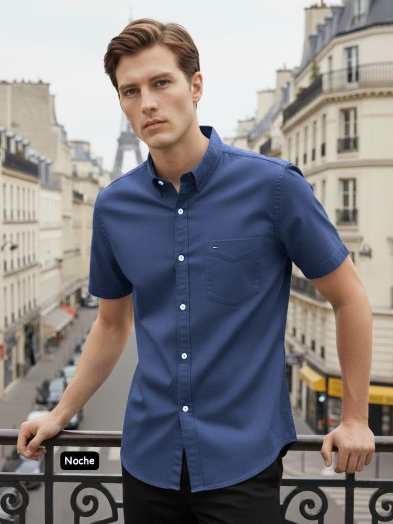 Camisa manga corta Tommy Hilfiger — AZUL ACERO - S