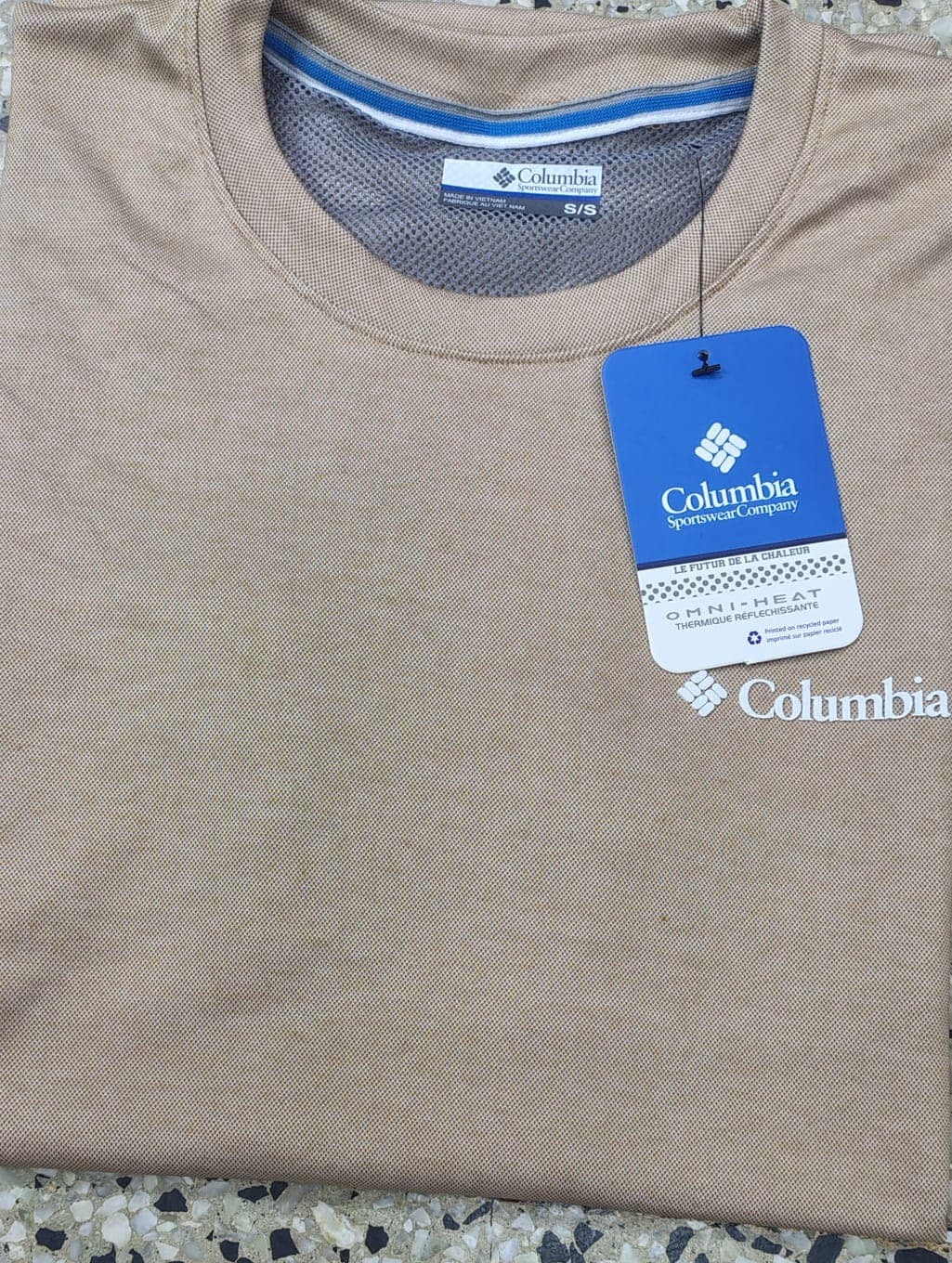 Polo cuello redondo COLUMBIA de algodon JAKAR con RESPIRADOR — BEIGE - S