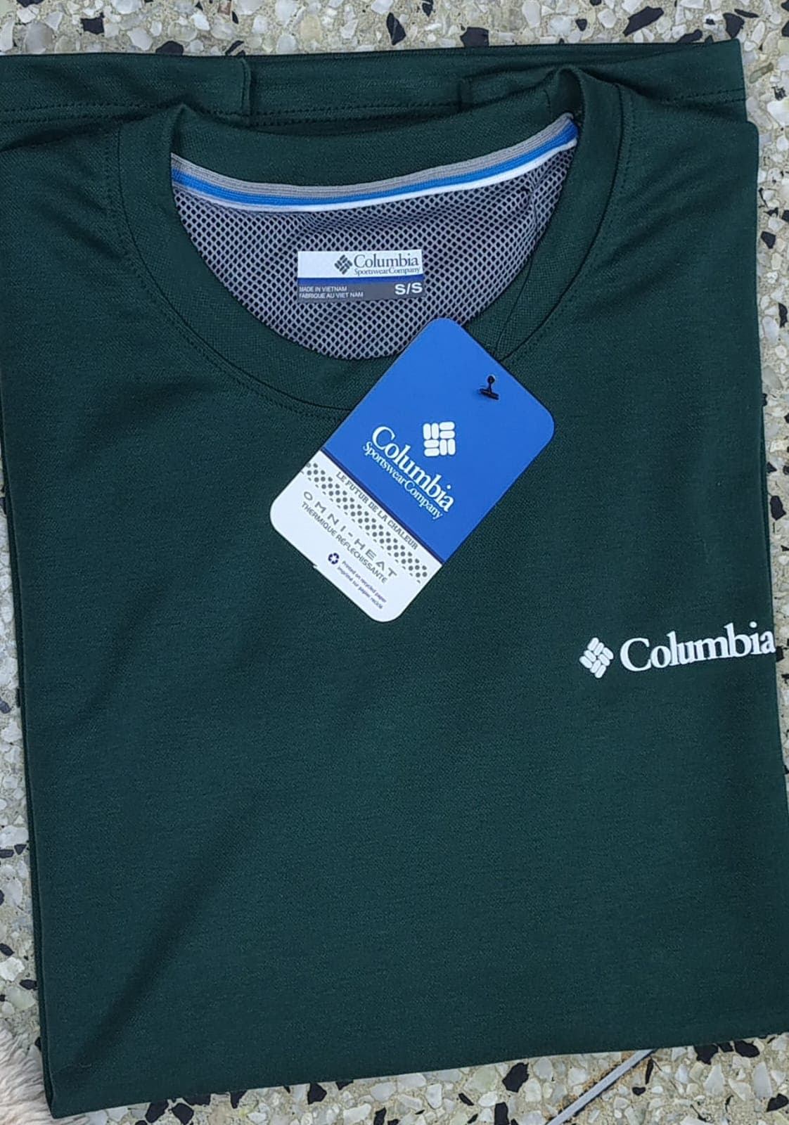 Polo cuello redondo COLUMBIA de algodon JAKAR con RESPIRADOR — VERDE MILITAR - M