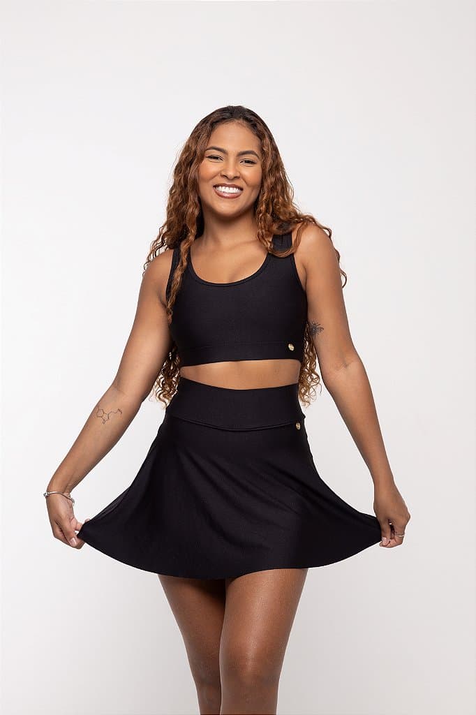 Conjunto Short Saia — Preto / P