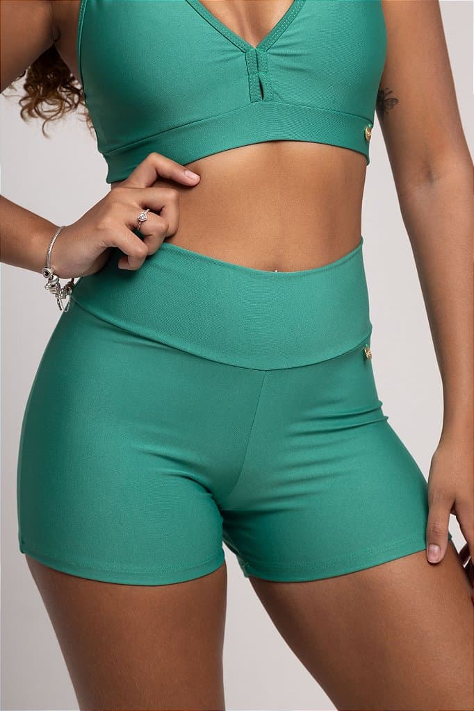 Short Fitness Zero - Tons Claros — Emerald / PP