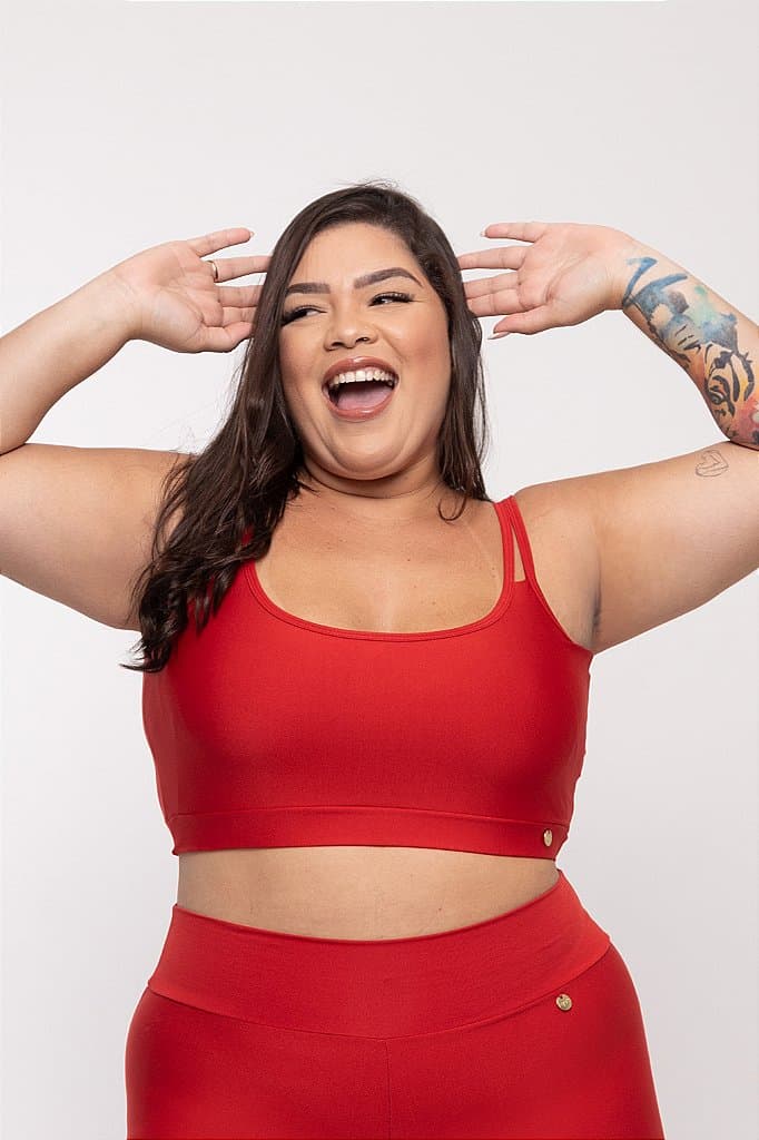 Top Fitness Plus Size - Petúnia — Vermelho / G1