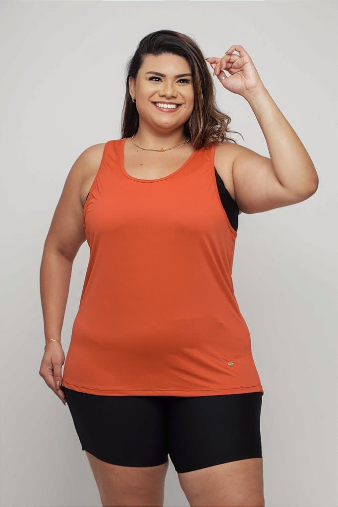 Regata Fitness Plus Size Feminina — Red Damask / G2