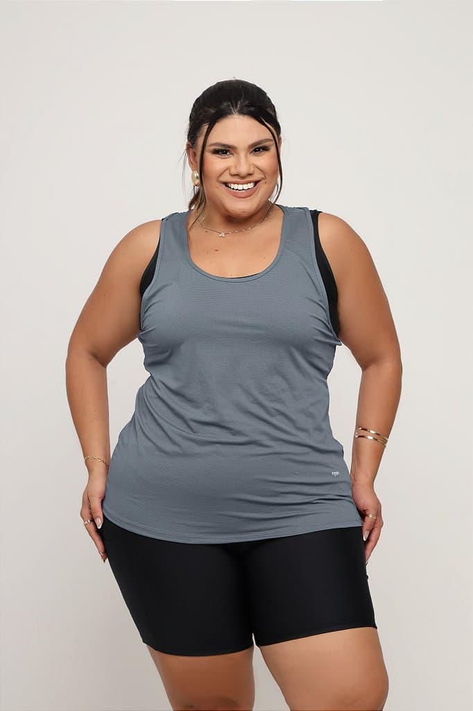 Regata Fitness Plus Size Feminina — Silver Chalice / G1