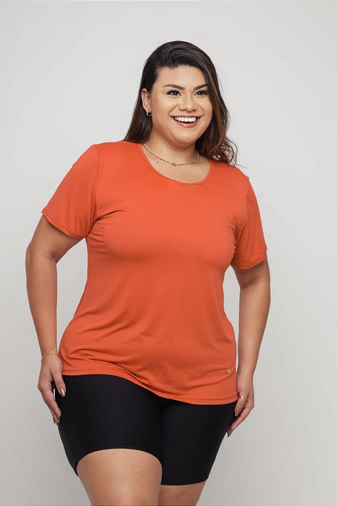Baby Look Fitness Plus Size Feminina — Red Damask / G1
