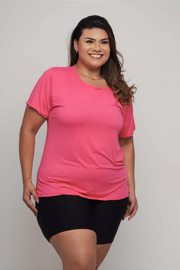 Baby Look Fitness Plus Size Feminina — Blue / G1