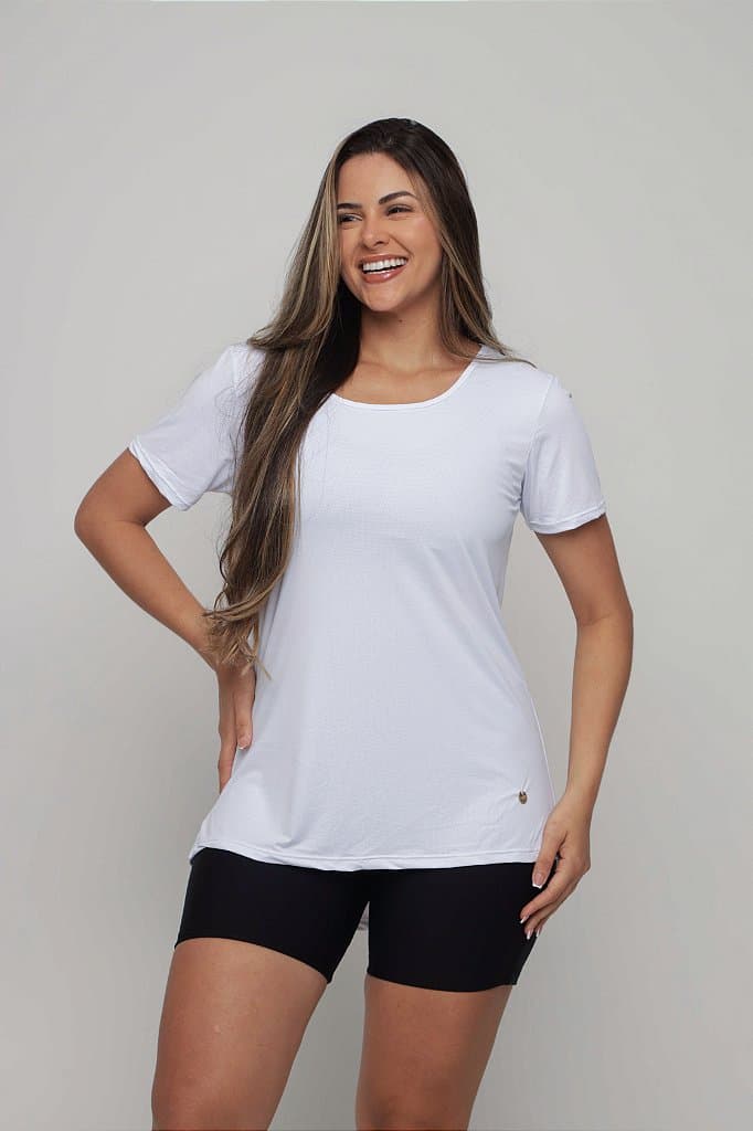 Baby Look Fitness Feminina — Branco / G