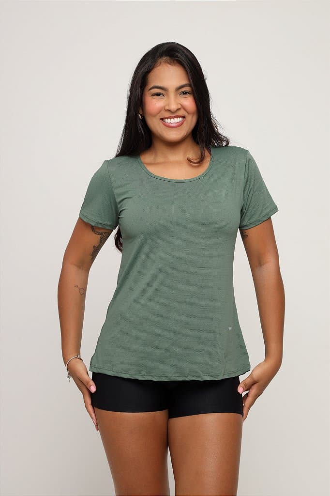 Baby Look Fitness Feminina — Asparagus / G