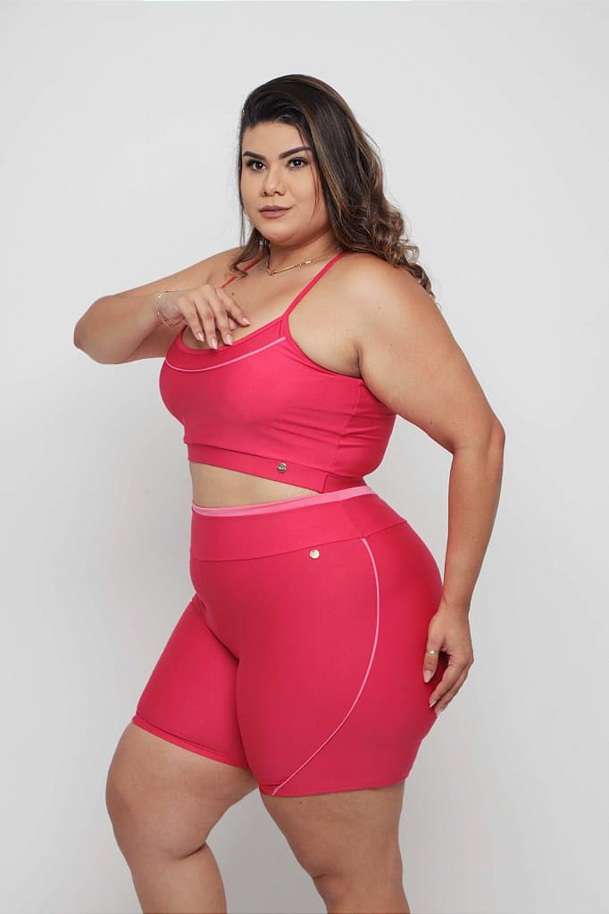 Conjunto Short Íris Plus Size — Rose / G1