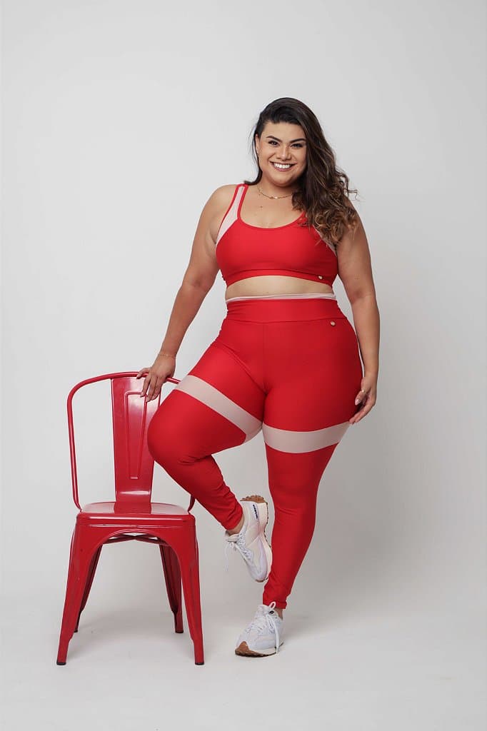 Conjunto Legging Jasmim Plus Size — Vermelho / G3