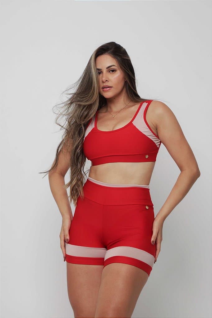 Conjunto Short Um Jasmim — Vermelho / GG