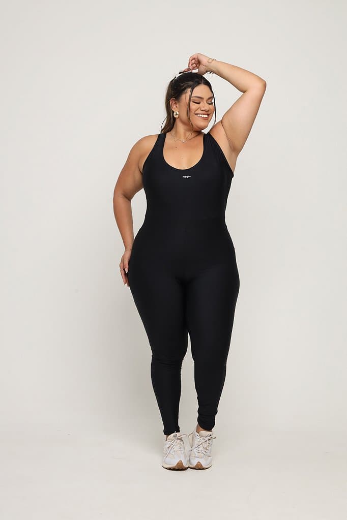 Macacão Longo Plus size — Preto / G1