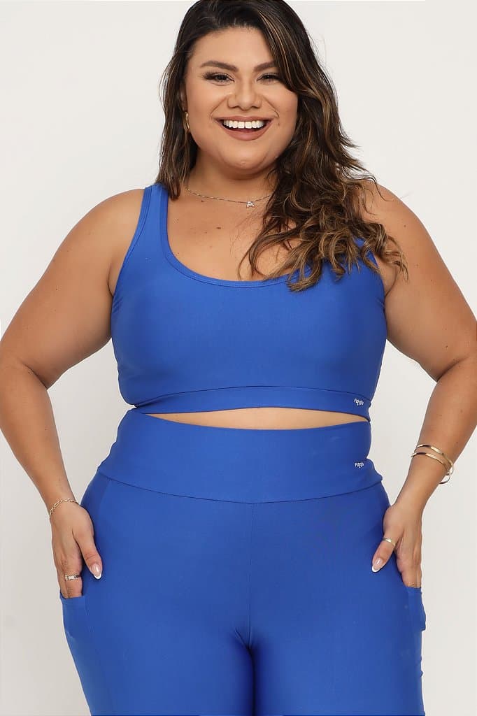 Conjunto Legging com bolso Plus Size — Blue / G2