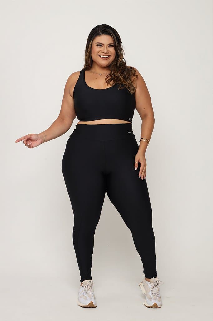 Conjunto Legging com bolso Plus Size — Preto / G4