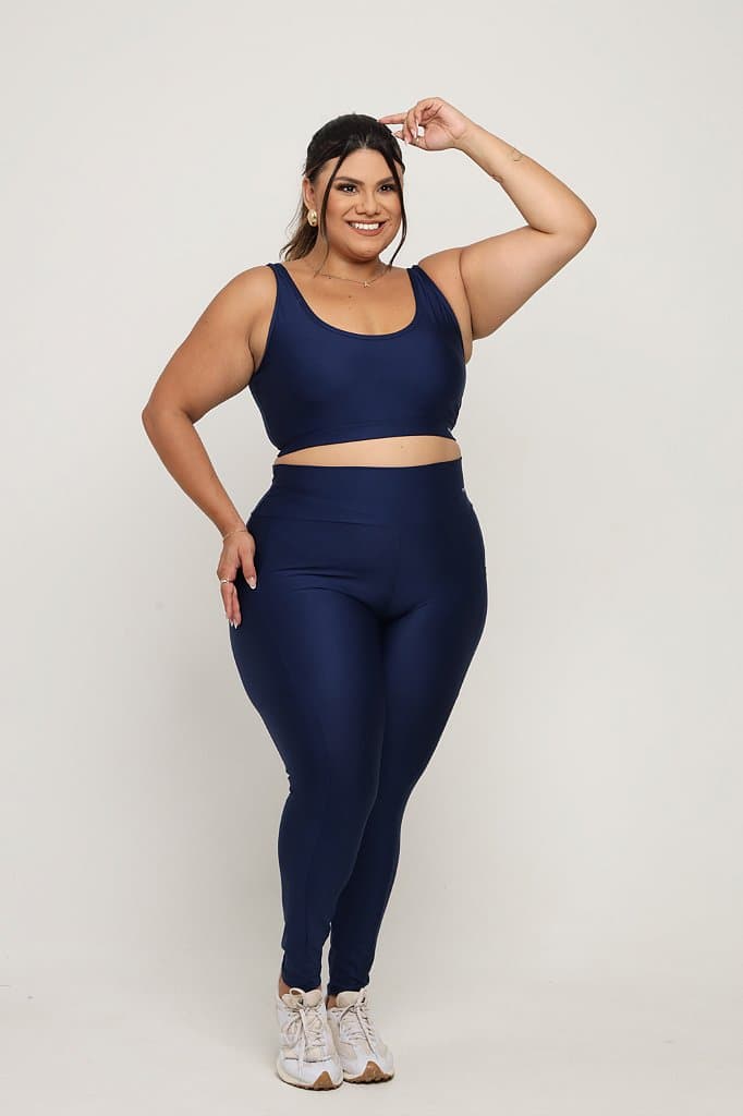 Conjunto Legging com bolso Plus Size — Preto / G3