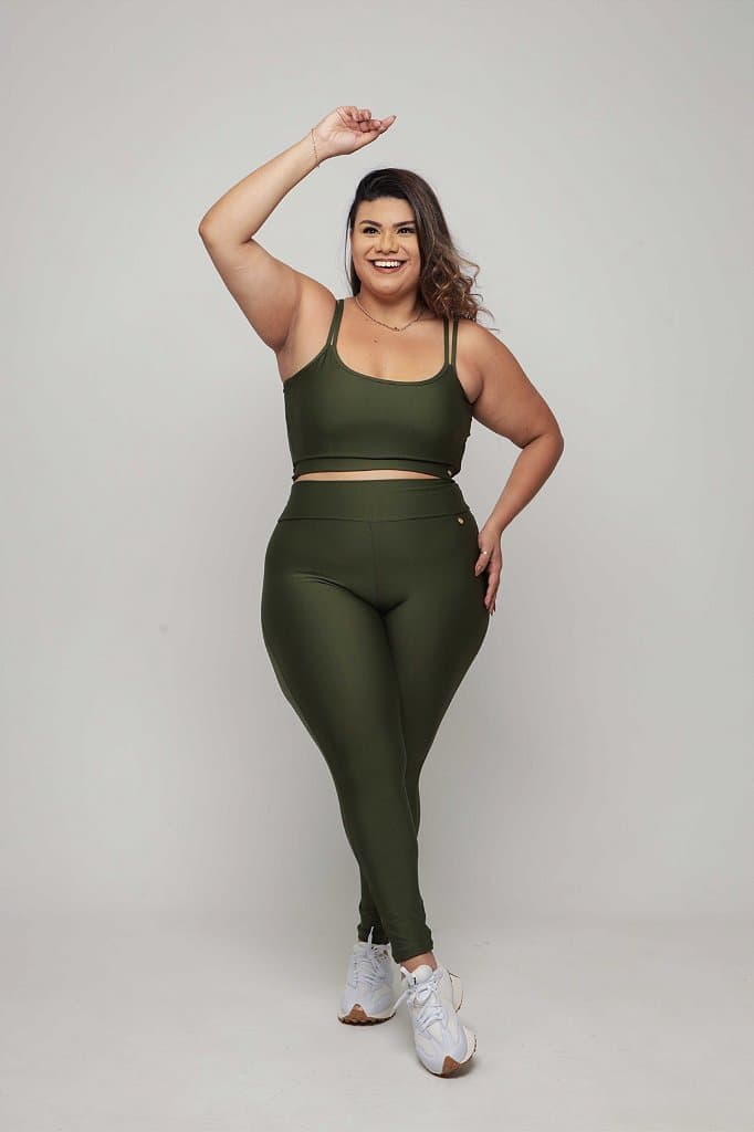 Conjunto Legging Básica Plus Size — Asparagus / G1