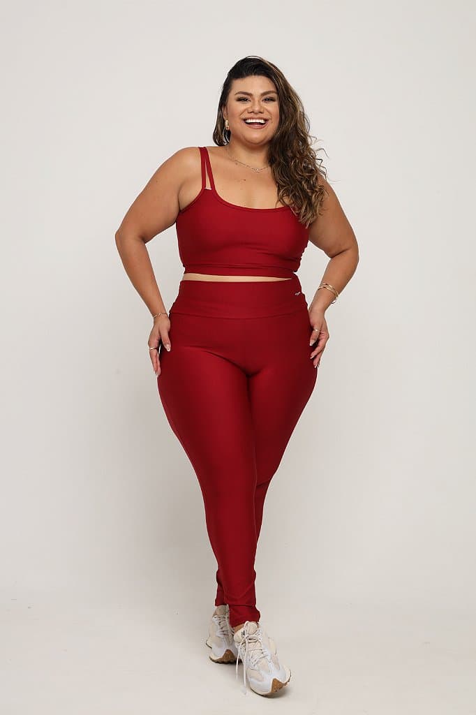 Conjunto Legging Básica Plus Size — Tall Poppy / G1