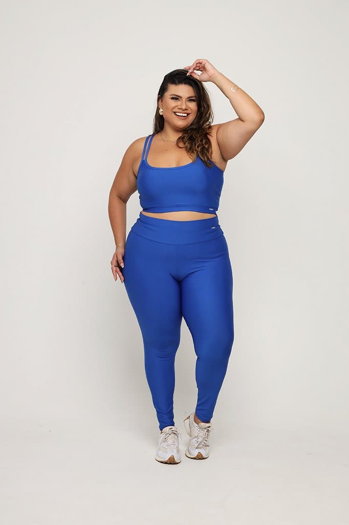 Conjunto Legging Básica Plus Size — Blue / G1