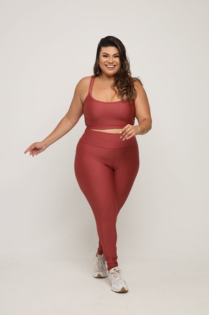 Conjunto Legging Básica Plus Size — Puce / G1