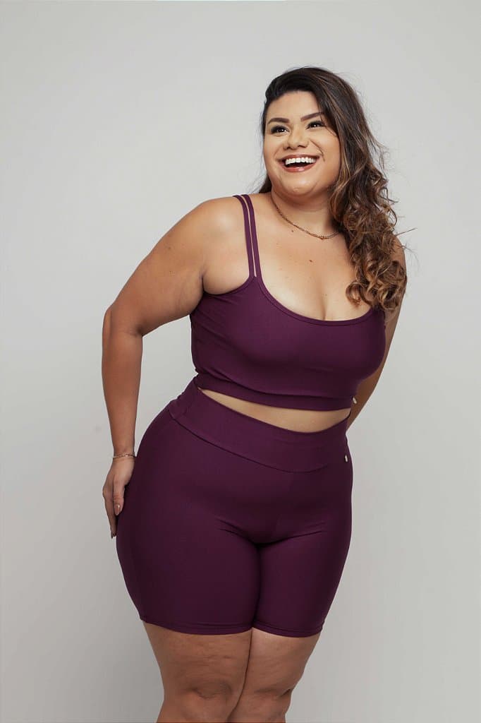 Conjunto Short Básico Plus Size — Preto / G1