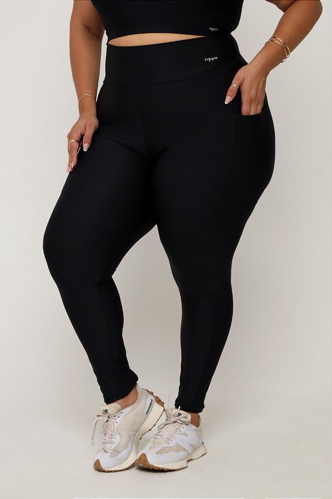 Legging com bolso Plus Size — Preto / G4