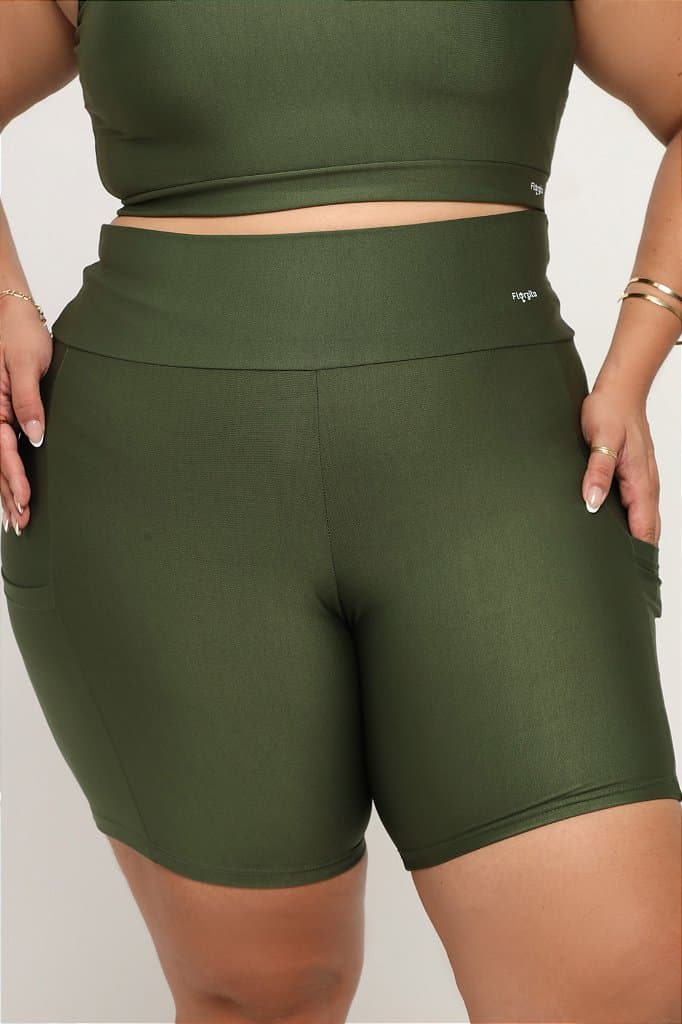 Short Fitness com bolso Plus Size — Asparagus / G4