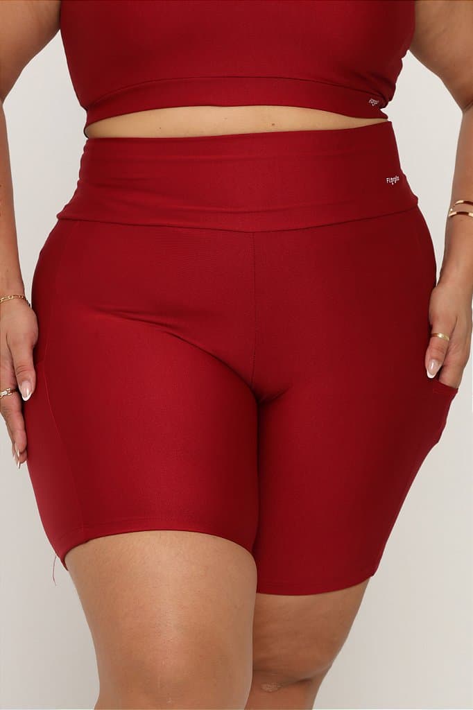 Short Fitness com bolso Plus Size — Tall Poppy / G1