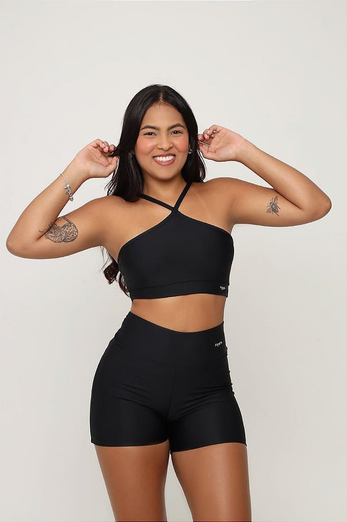Conjunto Short Antúrio — Preto / G