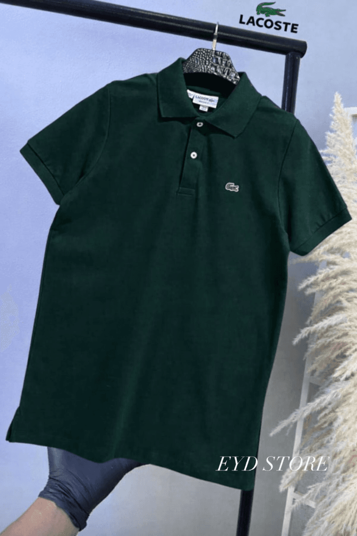 Polo Cuello Camisero Lacoste para caballeros — VERDE MILITAR - XL