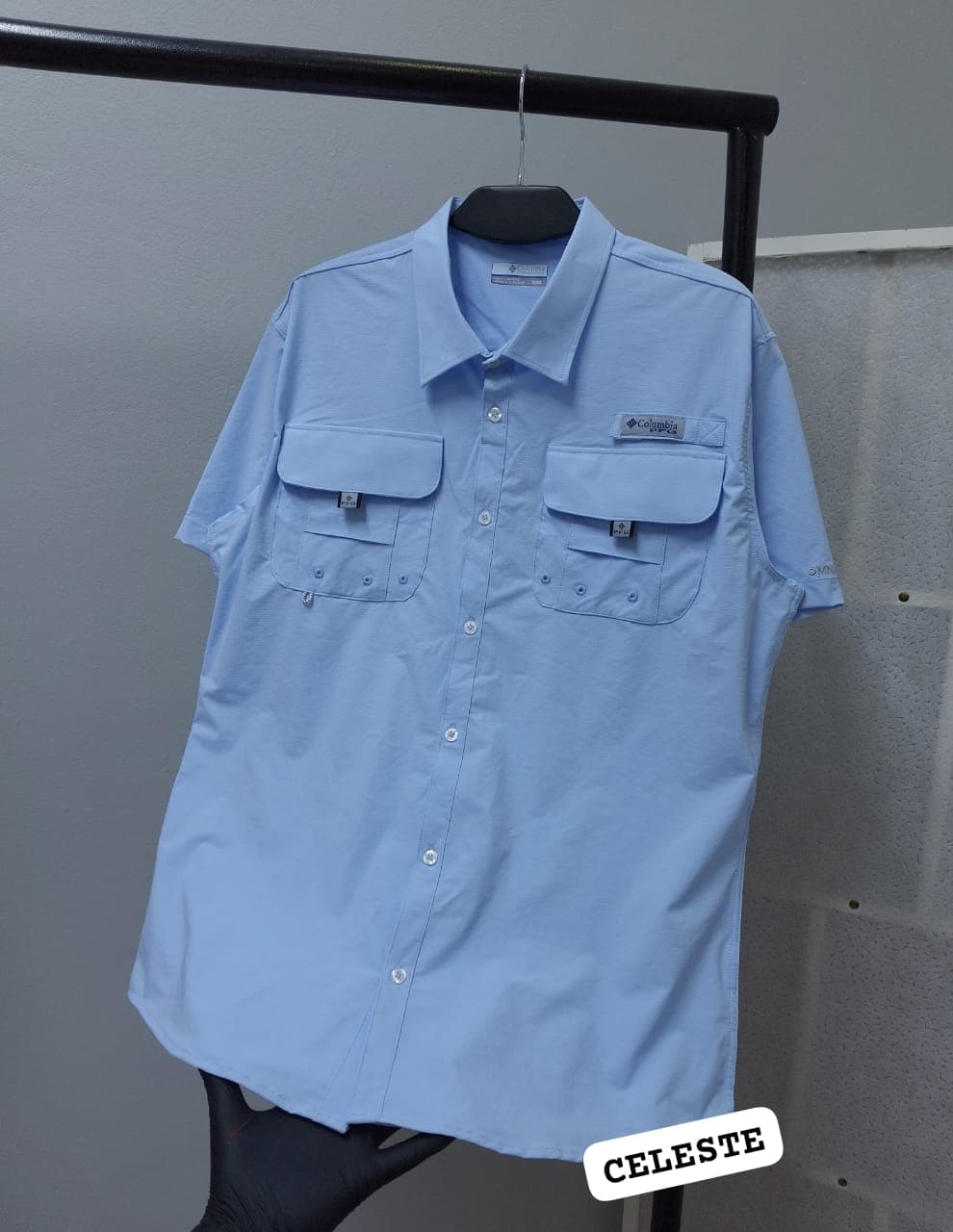 Camisa Columbia Manga Corta — S - CELESTE